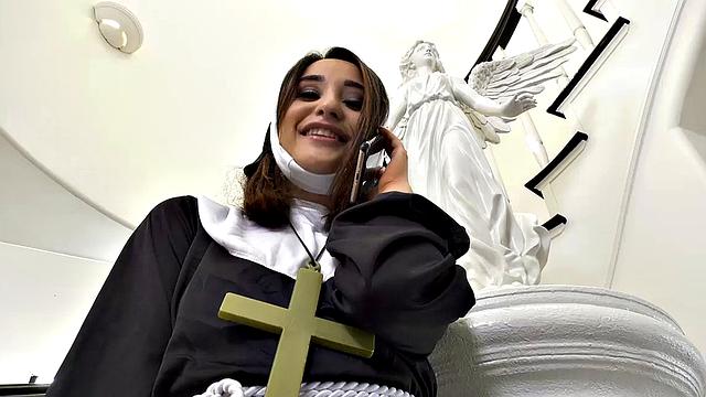 Slutty Teen Lesbian Fingers and Toys Her Nun Stepsis Before 69ing