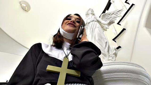 Slutty Teen Lesbian Fingers and Toys Her Nun Stepsis Before 69ing