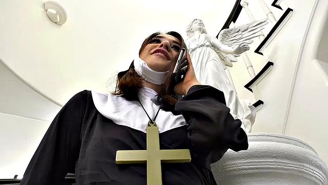 Slutty Teen Lesbian Fingers and Toys Her Nun Stepsis Before 69ing