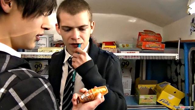 Owen Jackson and Skye Romeo have steamy gay sex in the back of an ice cream truck