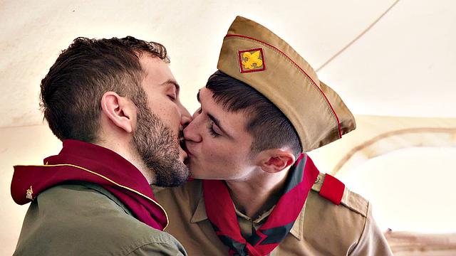 Newbie 21yo scout fucked in tent by elder