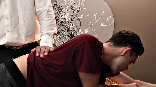 Petite twink spanked n wanked by DILF in office