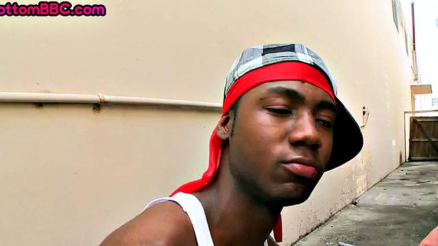 Shy Ebony picked up and assfucked outdoors in public