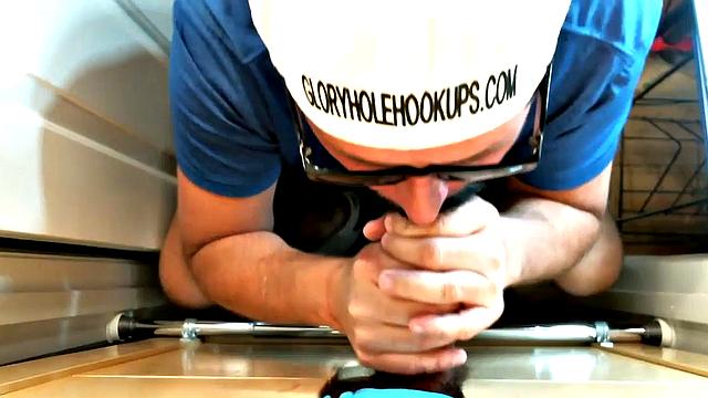 Gloryhole POV mature sucks and wanks hard schlong