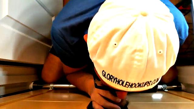 Gloryhole POV mature sucks and wanks hard schlong