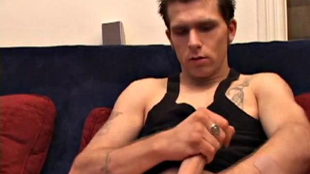 Back from an afternoon of skateboarding, Sheldon whips out his cock and strokes it hard. Then he pulls a leg over his head and begins sucking his stiff dick.