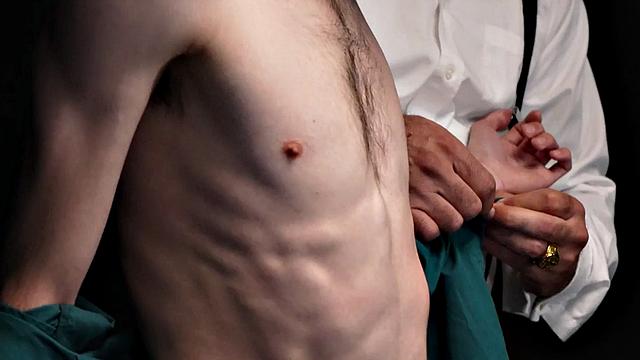 Submissive 21yo skinny and hairy gay toyed by DILF