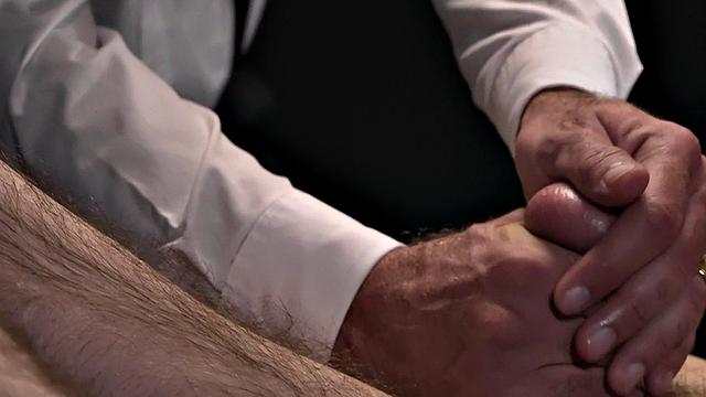 Submissive 21yo skinny and hairy gay toyed by DILF