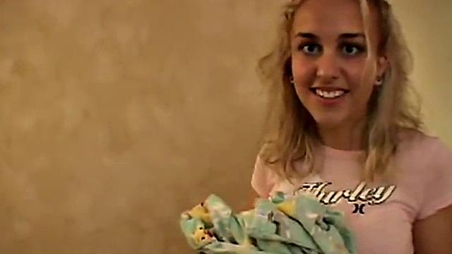 Amateur teens strip off and get into pajamas