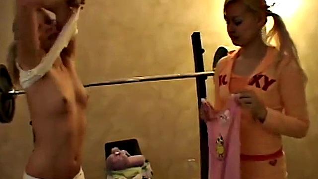 Amateur teens strip off and get into pajamas