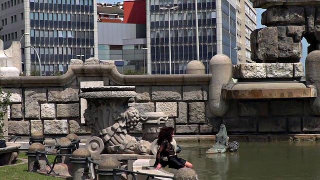 Petite naked teen humiliated in public by domina and master