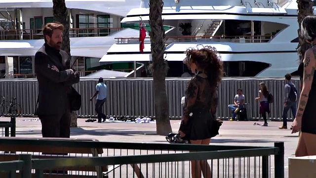 Petite naked teen humiliated in public by domina and master