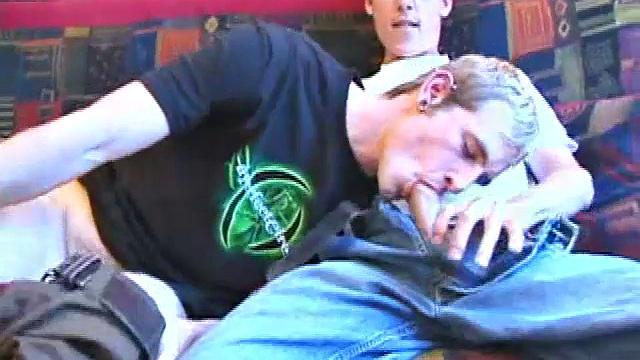 Torque sits on a sofa with Matthew Matters and starts to suck his dick. The boys 69 and trade blowjobs. Torque gets on all fours and Matthew slides his cock deep inside. Torque grasps at the rug, while his ass is getting fucked.