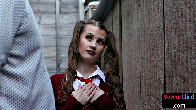 Amateur voyeur teasing outdoors