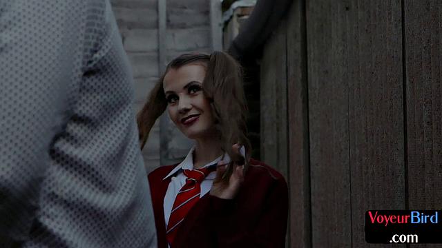 Amateur voyeur teasing outdoors