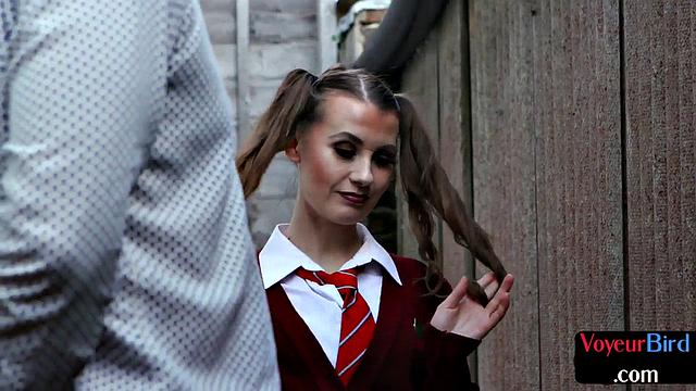 Amateur voyeur teasing outdoors