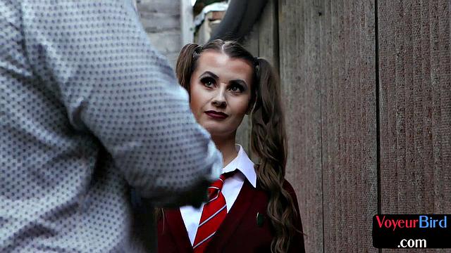 Amateur voyeur teasing outdoors