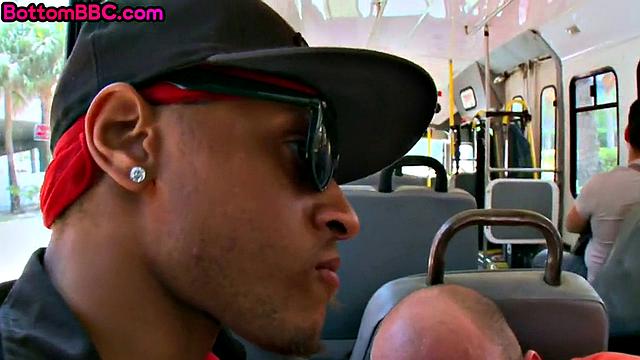 White dude cockriding handsome black guy