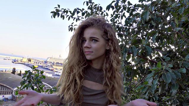 Watch this bald pussy get pounded doggy-style by a piercing-wearing outdoor babe