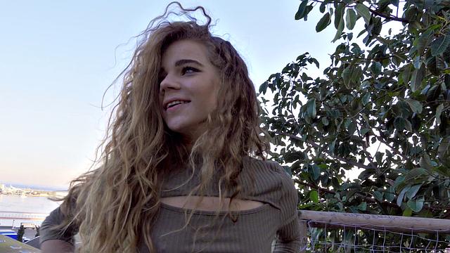 Watch this bald pussy get pounded doggy-style by a piercing-wearing outdoor babe