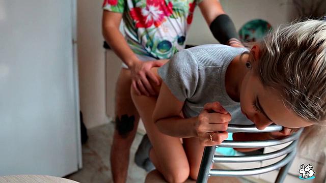 Teen In Knee Socks Gets Fucked In The Kitchen
