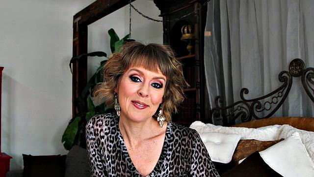 Stand-up comedian sits on hard cock