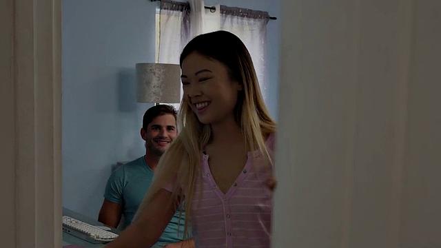 Petite Asian rammed hard by her man
