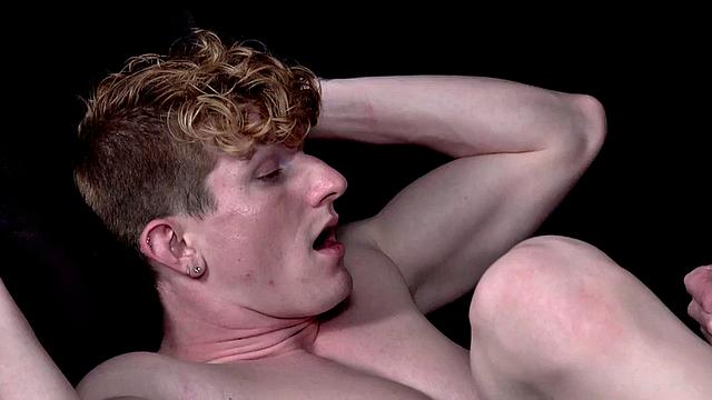 Bareback jockstrap stud rimmed and fucked in sling