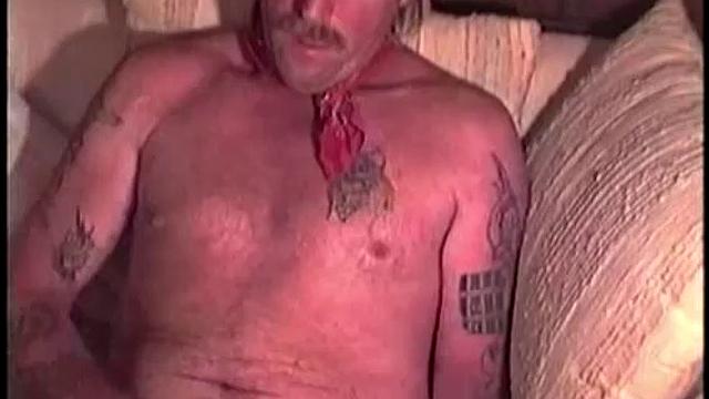 Critter is the second of three hobos I met, as they were getting off a train behind my store. He is Wayne's (Hobo #1) brother. Although he was a little inexperienced, Critter was anxious to suck my cock.