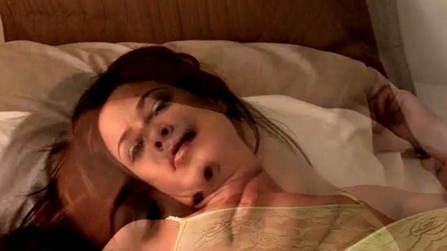 Lesbian Nina wakes up and fingers hard