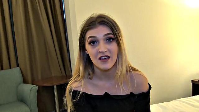 Pretty English subslut throated and pussy rammed roughly.