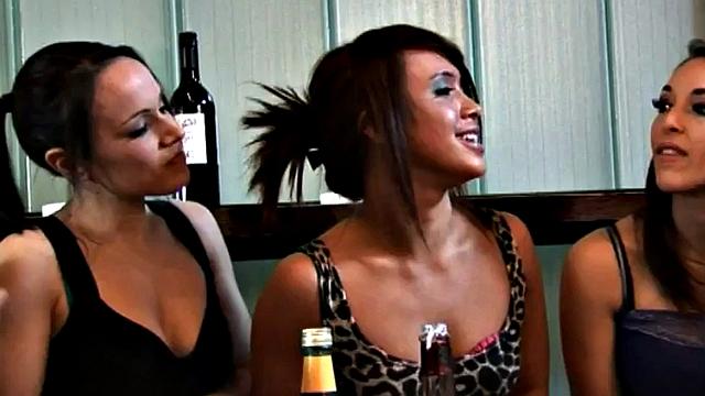 Tiny cock dominas humiliating submissive while comparing