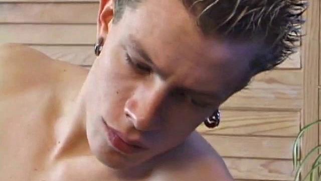 After returning from skateboarding, Shane strips down and starts tugging on his cock. Following some serious stroking, Shane cums all over his skateboard.