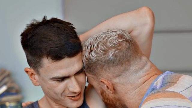 Tattooed muscled jock anal pounding BF