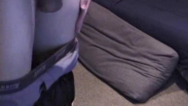 Lance strokes his cock on camera
