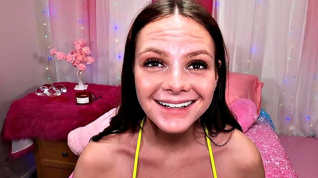 Stepdaughter enjoys POV sex from behind