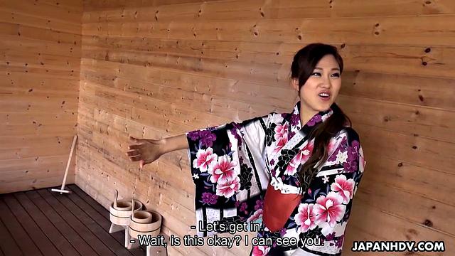 Maki Horiguchi Strips For in the Jacuzzi