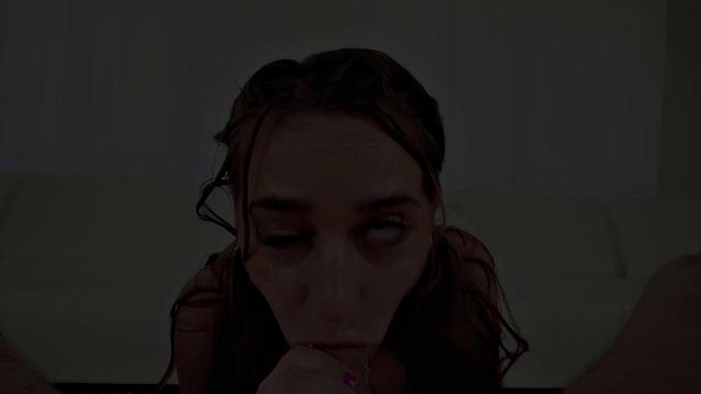 Throated - Hot Playful Brunette Babe Gets Her Face Messed Up