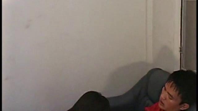 Peeking into the office, we find assistant coach with mouth wrapped around intern's cock. Poj then decides to take Kie's cock into his own hands.