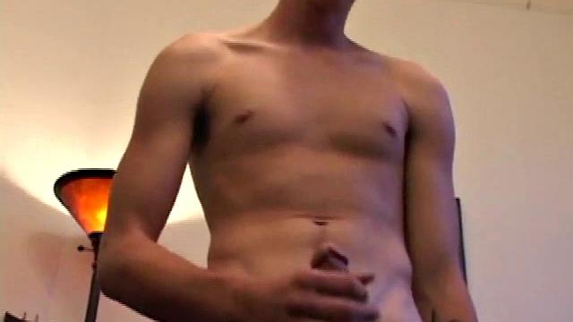 Young Brent Stenson relaxes on the couch, as he works up a throbbing boner. Brent strokes with determination until finally pumping out a warm cum onto his chest.