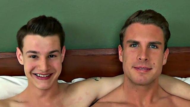 21yo twink with tattoos fucks stud's asshole on casting