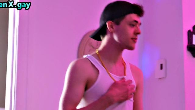 Ass fucked guy penetrated by huge dick in tight asshole