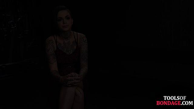 Petite sub tied up and dildofucked till intense orgasm