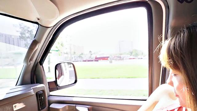 Pulled jock fucks facial twink in van for money