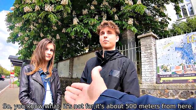 HUNT4K. Mature hunter drills slender cutie in front of her BF