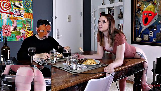 Watch this tattooed teen get her ass drilled hard with a machine before getting spanked and cummed on!