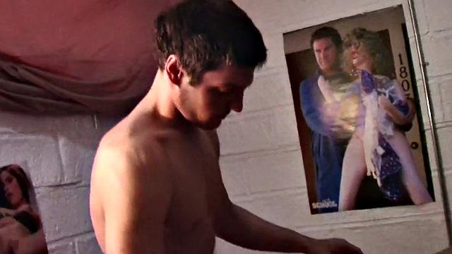 College stud hazed and fucked for frat in voyeur dormitory