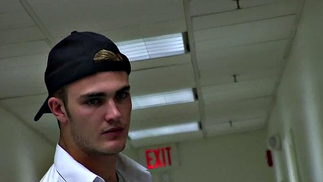 College stud hazed and fucked for frat in voyeur dormitory