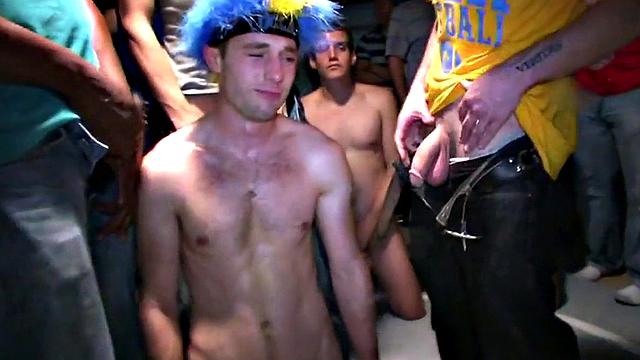 College hazed studs fucked in wrestling orgy for frat