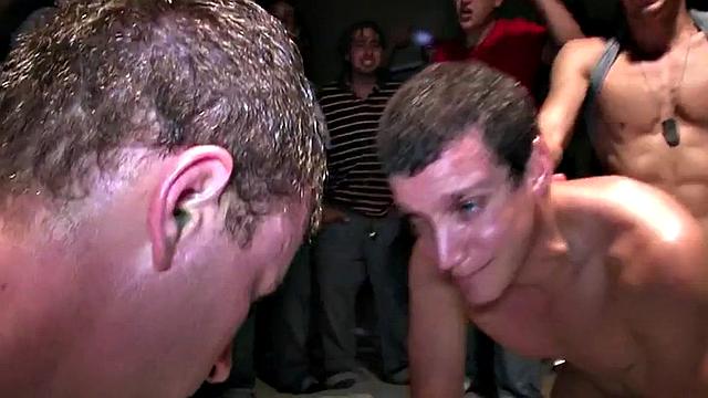 College hazed studs fucked in wrestling orgy for frat
